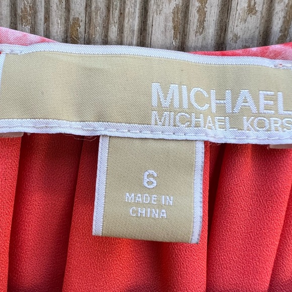 MICHEAL KORS Orange Coral Geometric Tie Dye Dress Women’s 6 - Picture 8 of 12